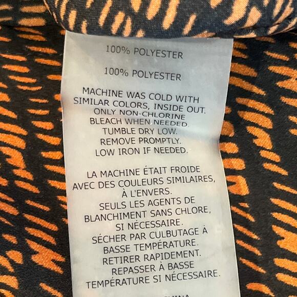 David Lerner x Evereve NEW Bombay Stripe Tunic Brown Orange Pattern V Neck Large - Picture 8 of 10